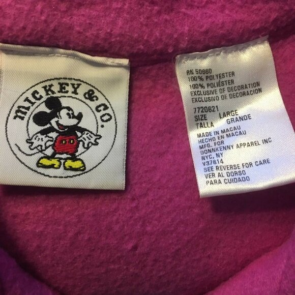 Disney Micky Mouse Gear Pink Pullover Fleece Vest Size Large u - Picture 3 of 9